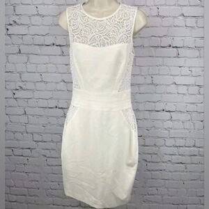 Cache Ivory Sleeveless Sheath Hourglass Dress Sz.6